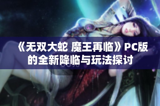 《无双大蛇 魔王再临》PC版的全新降临与玩法探讨