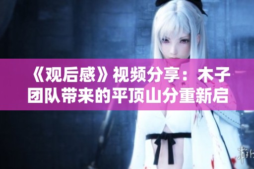 《观后感》视频分享：木子团队带来的平顶山分重新启示