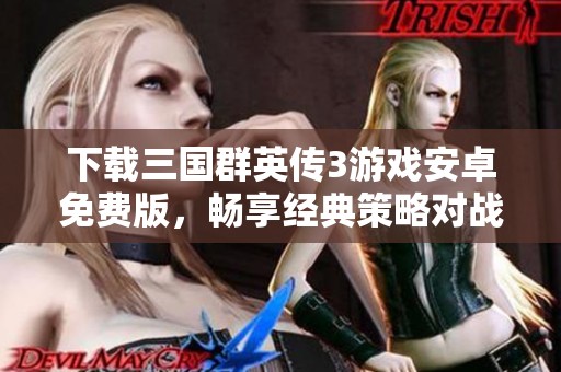 下载三国群英传3游戏安卓免费版，畅享经典策略对战体验