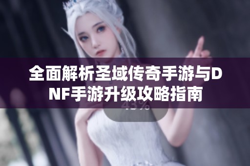 全面解析圣域传奇手游与DNF手游升级攻略指南