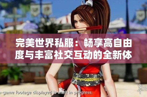 完美世界私服：畅享高自由度与丰富社交互动的全新体验