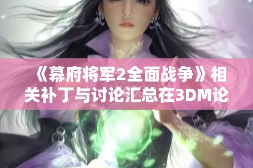 《幕府将军2全面战争》相关补丁与讨论汇总在3DM论坛