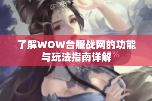 了解WOW台服战网的功能与玩法指南详解