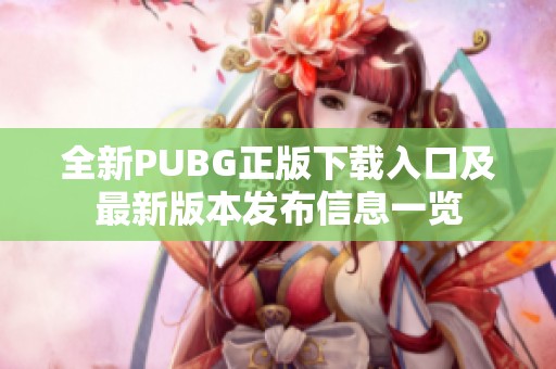 全新PUBG正版下载入口及最新版本发布信息一览