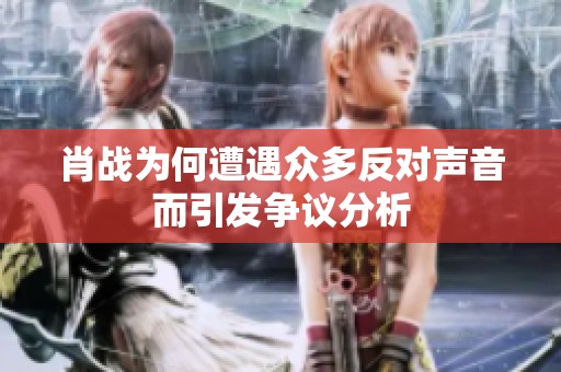肖战为何遭遇众多反对声音而引发争议分析