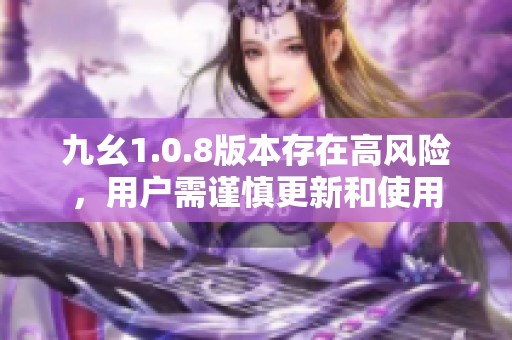 九幺1.0.8版本存在高风险，用户需谨慎更新和使用