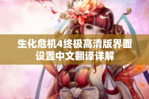 生化危机4终极高清版界面设置中文翻译详解