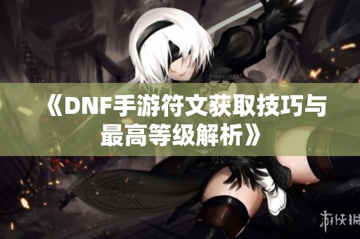 《DNF手游符文获取技巧与最高等级解析》