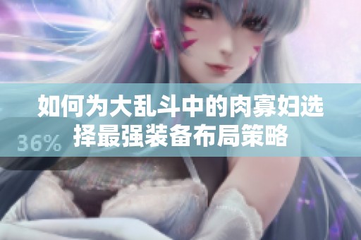如何为大乱斗中的肉寡妇选择最强装备布局策略