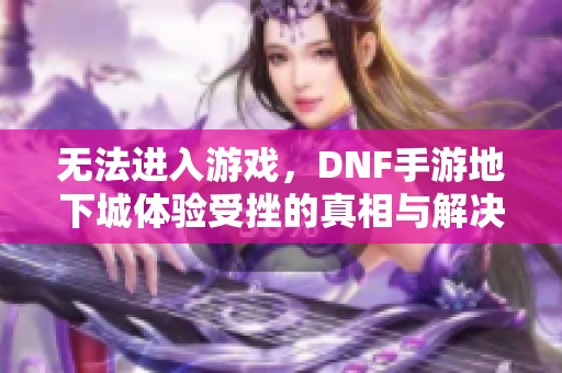 无法进入游戏，DNF手游地下城体验受挫的真相与解决方案