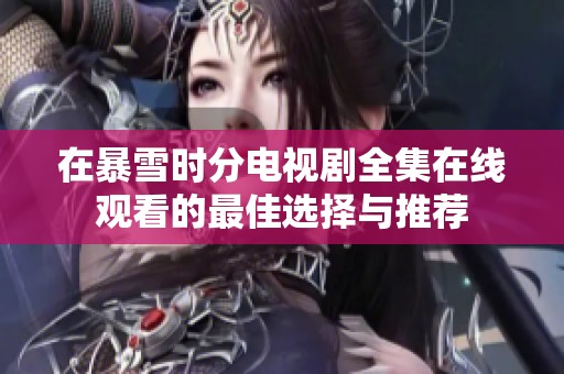 在暴雪时分电视剧全集在线观看的最佳选择与推荐