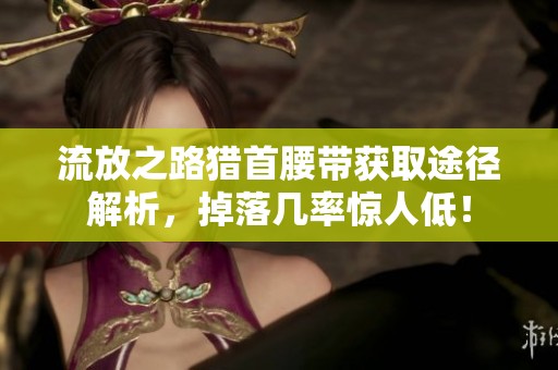 流放之路猎首腰带获取途径解析，掉落几率惊人低！