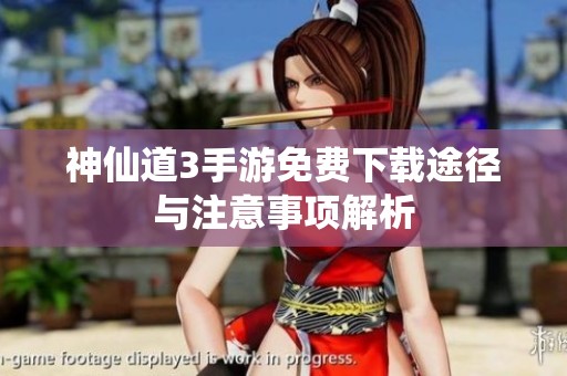 神仙道3手游免费下载途径与注意事项解析