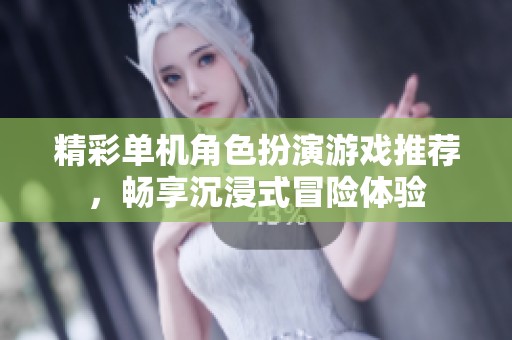 精彩单机角色扮演游戏推荐，畅享沉浸式冒险体验