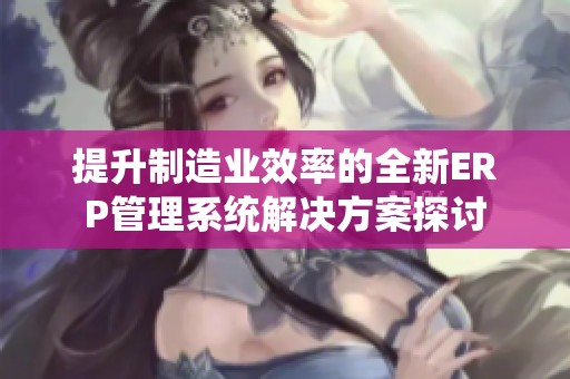 提升制造业效率的全新ERP管理系统解决方案探讨