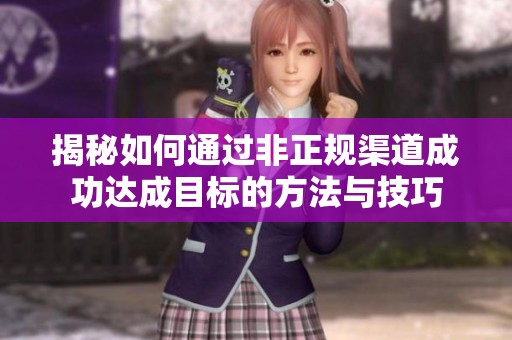 揭秘如何通过非正规渠道成功达成目标的方法与技巧