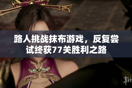 路人挑战抹布游戏，反复尝试终获77关胜利之路