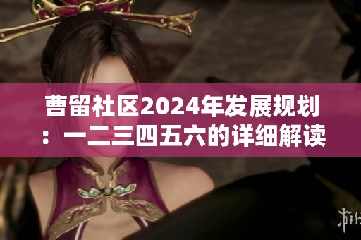曹留社区2024年发展规划：一二三四五六的详细解读与展望