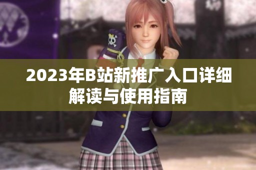 2023年B站新推广入口详细解读与使用指南
