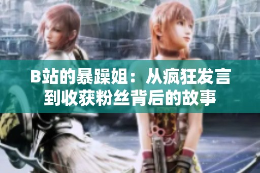 B站的暴躁姐：从疯狂发言到收获粉丝背后的故事