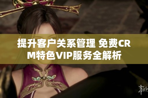 提升客户关系管理 免费CRM特色VIP服务全解析