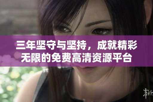 三年坚守与坚持，成就精彩无限的免费高清资源平台