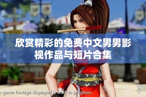 欣赏精彩的免费中文男男影视作品与短片合集
