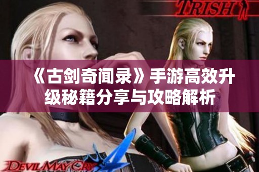 《古剑奇闻录》手游高效升级秘籍分享与攻略解析