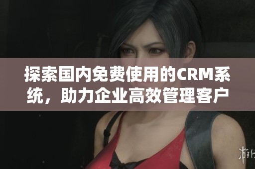 探索国内免费使用的CRM系统，助力企业高效管理客户资源