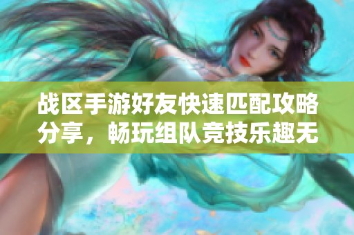 战区手游好友快速匹配攻略分享，畅玩组队竞技乐趣无限