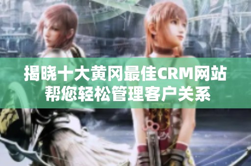 揭晓十大黄冈最佳CRM网站 帮您轻松管理客户关系