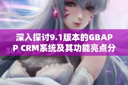 深入探讨9.1版本的GBAPP CRM系统及其功能亮点分析