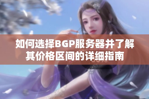 如何选择BGP服务器并了解其价格区间的详细指南