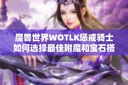 魔兽世界WOTLK惩戒骑士如何选择最佳附魔和宝石搭配攻略