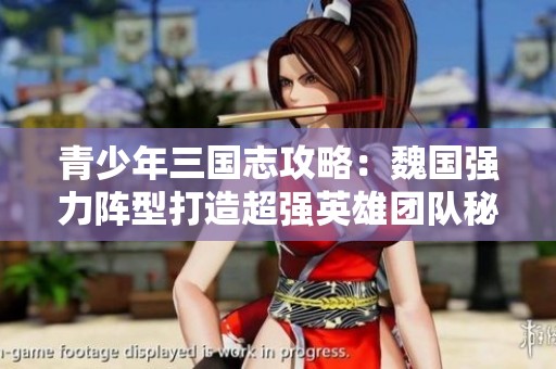 青少年三国志攻略：魏国强力阵型打造超强英雄团队秘籍