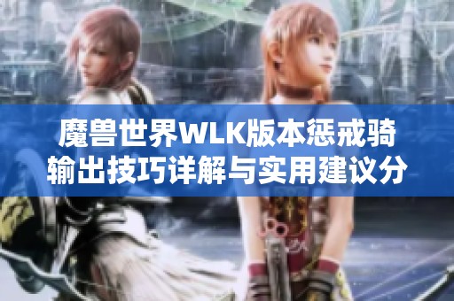 魔兽世界WLK版本惩戒骑输出技巧详解与实用建议分享