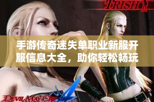 手游传奇迷失单职业新服开服信息大全，助你轻松畅玩游戏