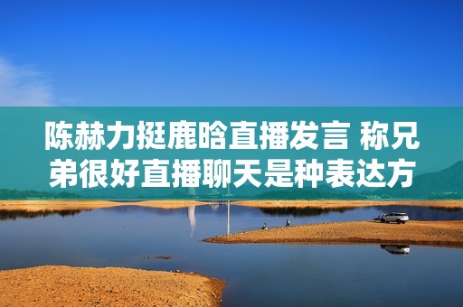 陈赫力挺鹿晗直播发言 称兄弟很好直播聊天是种表达方式