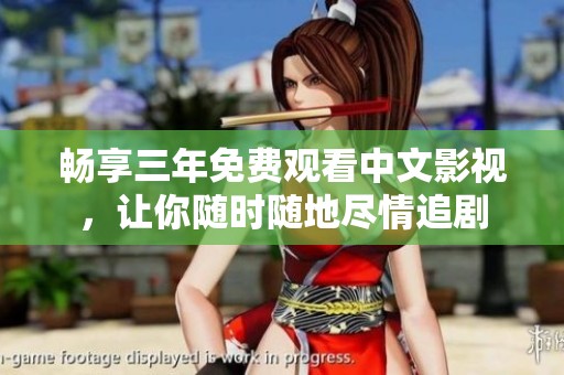 畅享三年免费观看中文影视，让你随时随地尽情追剧