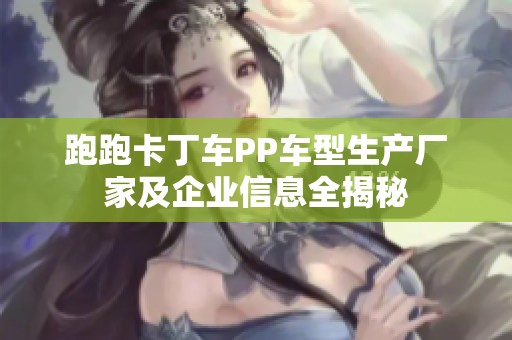 跑跑卡丁车PP车型生产厂家及企业信息全揭秘
