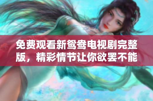 免费观看新鸳鸯电视剧完整版，精彩情节让你欲罢不能