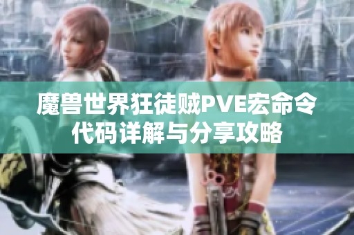 魔兽世界狂徒贼PVE宏命令代码详解与分享攻略