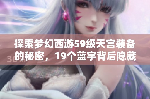 探索梦幻西游59级天宫装备的秘密，19个蓝字背后隐藏着什么玄机