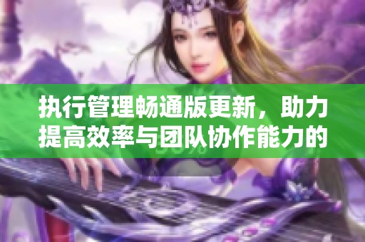 执行管理畅通版更新，助力提高效率与团队协作能力的全新解决方案