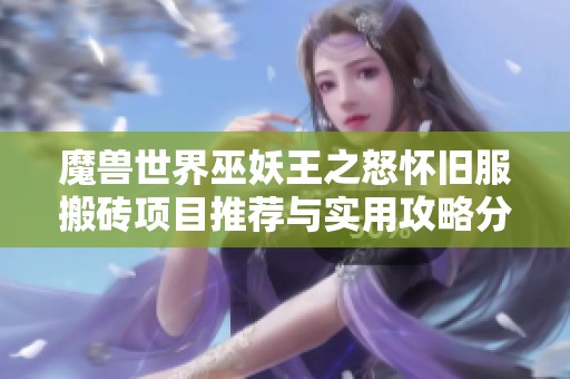 魔兽世界巫妖王之怒怀旧服搬砖项目推荐与实用攻略分享