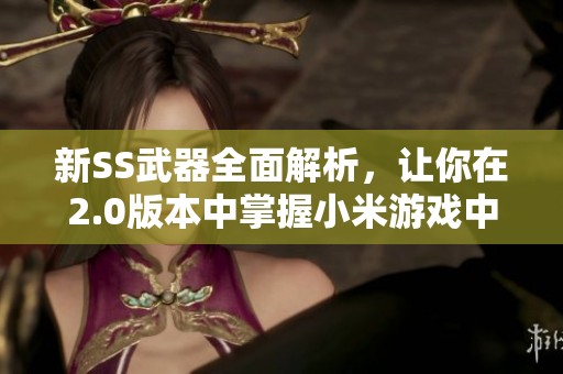 新SS武器全面解析，让你在2.0版本中掌握小米游戏中心的最新玩法
