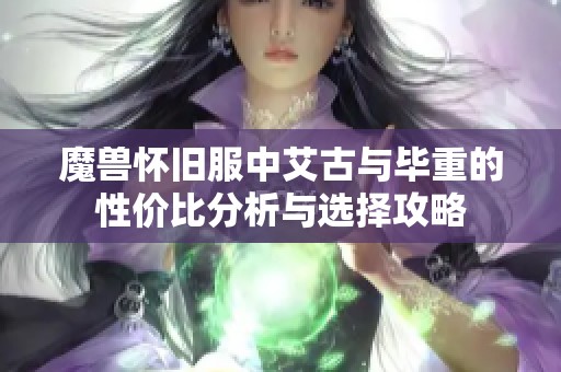 魔兽怀旧服中艾古与毕重的性价比分析与选择攻略