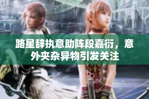 路星辞执意助阵段嘉衍，意外夹杂异物引发关注
