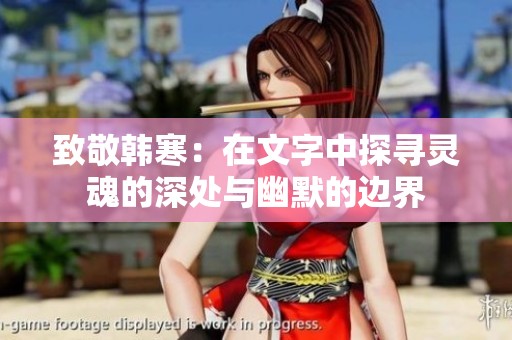 致敬韩寒：在文字中探寻灵魂的深处与幽默的边界