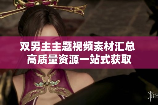 双男主主题视频素材汇总 高质量资源一站式获取